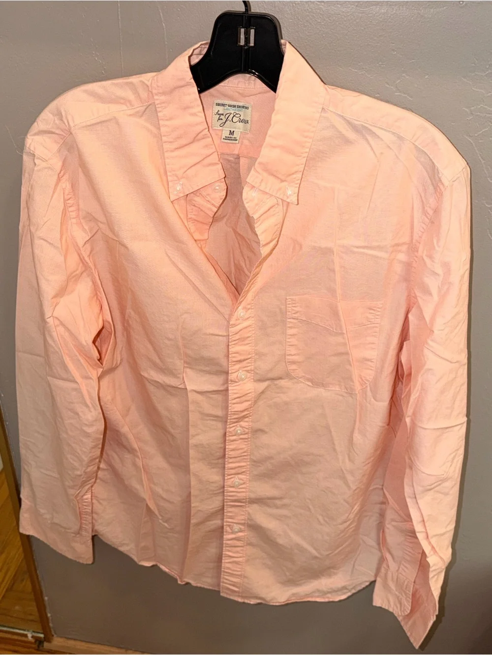 J. Crew Men’s Light Peach Slim Secret Wash Lightweight Button-Down Shirt #461